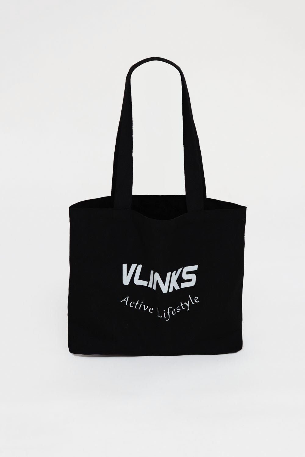 תיק צד קנבס Tote cotton שחור - Vlinks