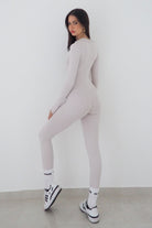 אוברול עם שרוולים ארוכים Deep V Zipper - Vlinks