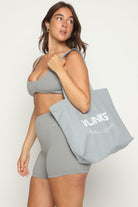 תיק צד קנבס Tote cotton אפור - Vlinks