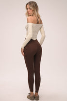 טייץ מחטב גבוה לנשים בגזרת וי בעיצוב חלק ללא כיווצים מבד נמתח ונושם